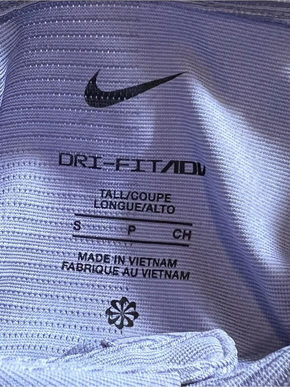 Nike Dri-FIT ADV Golf Polo Shirt Lavender Camo Print Men’s Small Tall NWT